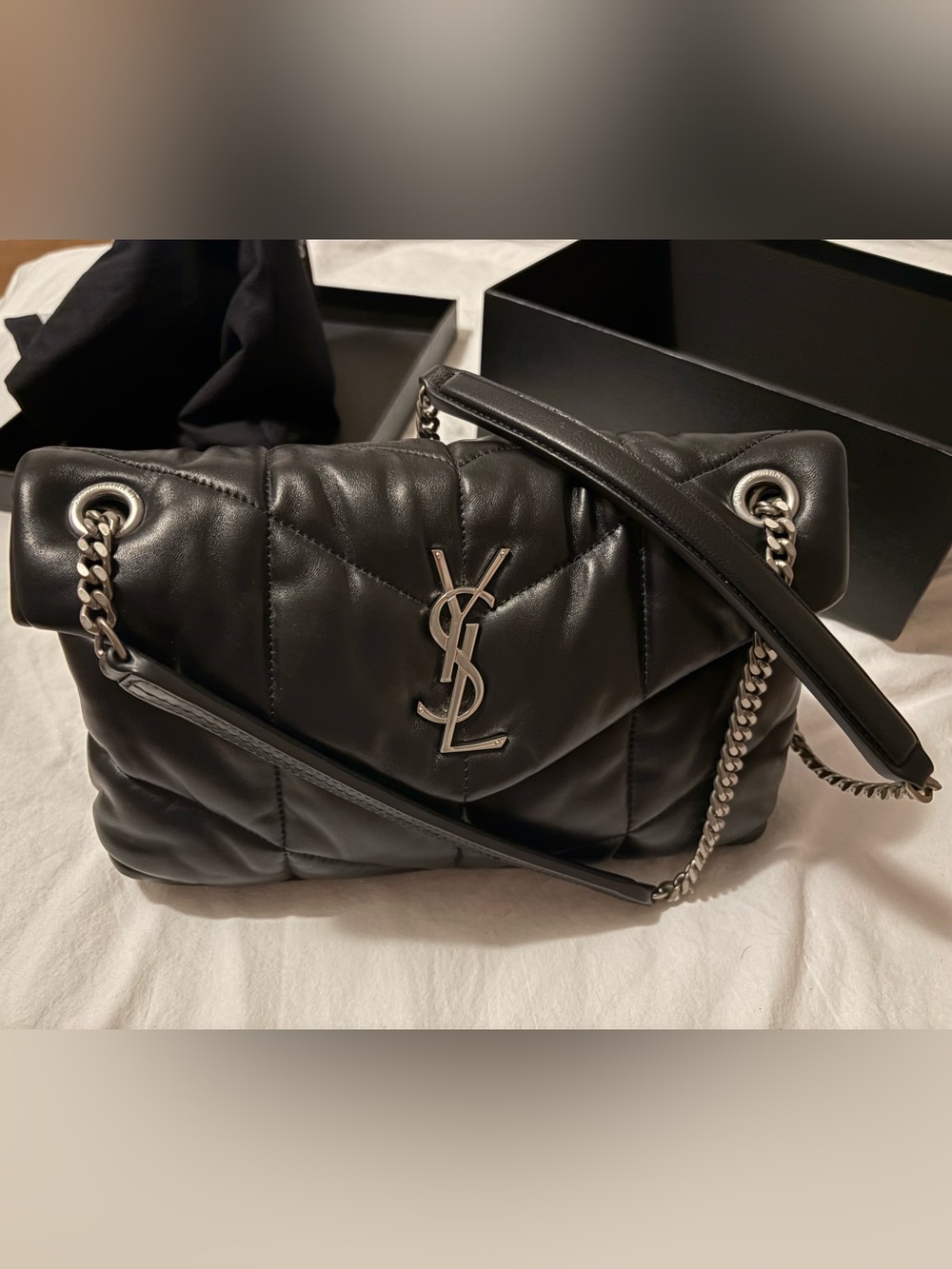 Saint Laurent Quilted Loulou toy Shoulder Bag.